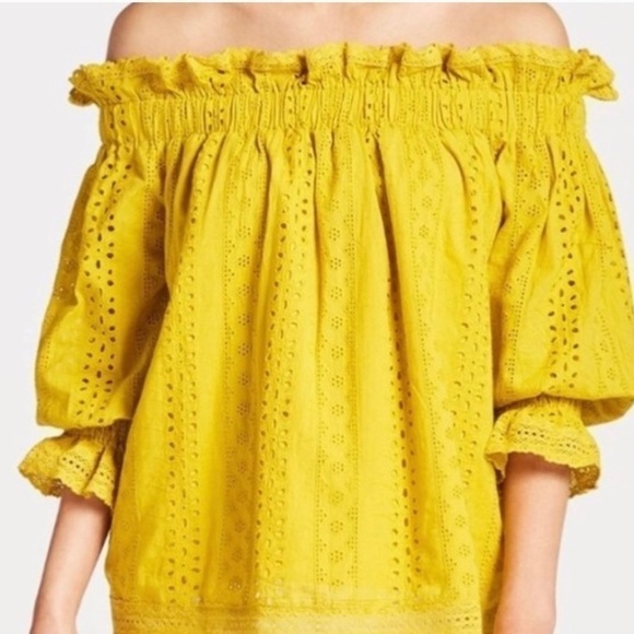 Revolve Endless Rose Embroidered Bardot Top - Picture 2 of 10